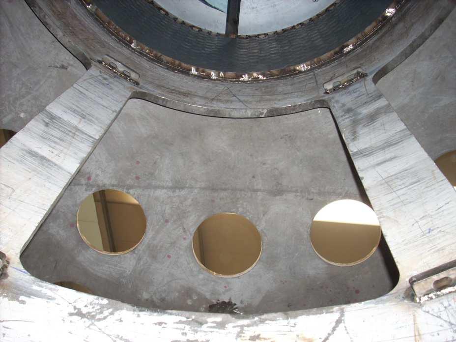 Fondo semiesférico con cámara interior en acero inoxidable