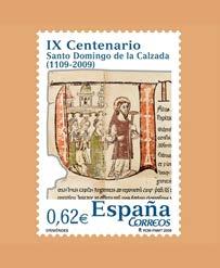 el que se concede indulgencia a los fieles que ayuden a construir la capilla sepulcral de Santo Domingo de la Calzada. Este sello fue emitido en el año 2009.