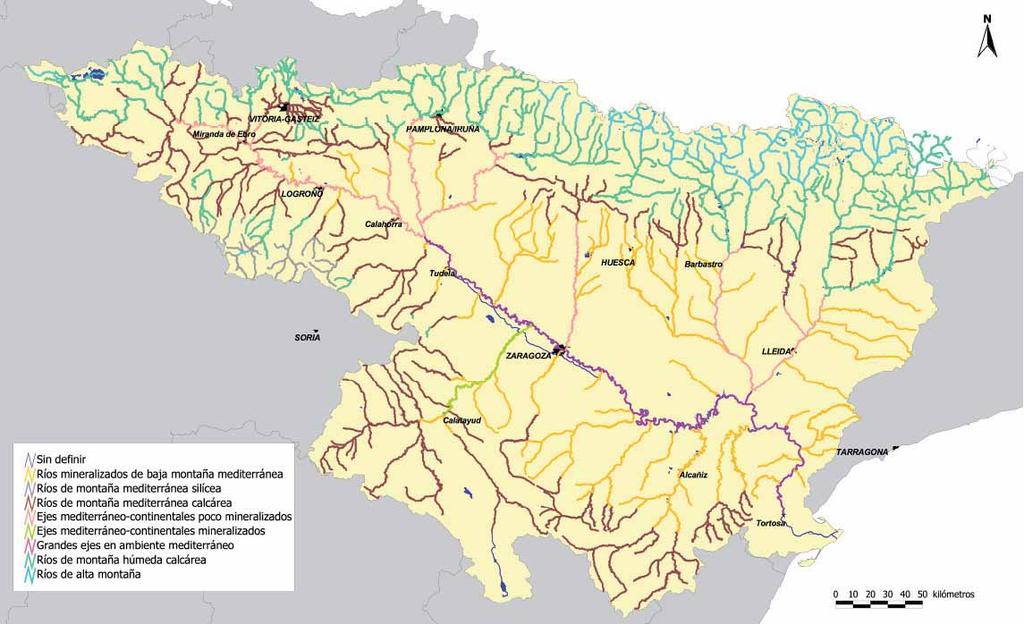 RÍOS Ámbito de estudio y tipificación Red hidrográfica: 342 ríos (13.