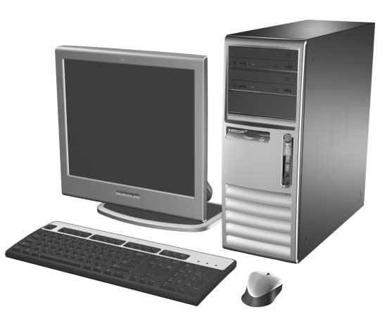 1 Recursos del Producto Recursos de la Configuración Estándar La computadora Minitorre Convertible HP Compaq puede ser fácilmente convertida para la configuración de Computadora de Escritorio.