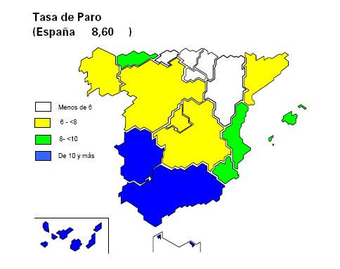 Las Comunidades que registran las tasas menores (inferiores al 6 %) son Cantabria, País Vasco, La Rioja, Navarra y Aragón.