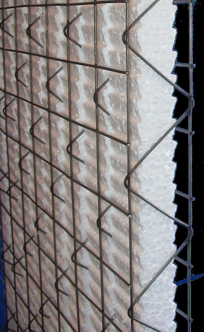 Panel Estructural Tridipanel Estructura tridimensional de alambre de acero corrugado calibre #14 (2,03 mm), electrosoldado en