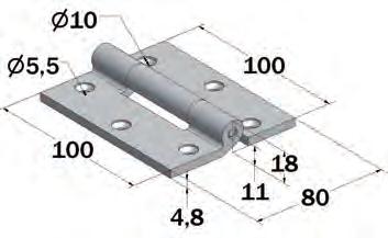 Bisagra aluminio Cerniere in alluminio Bisagra H40 con anillas nylon Cerniera H40 con anelli in