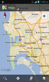 Navegación por GPS Obtén indicaciones paso a paso hacia una dirección conocida, o encuentra restaurantes, tiendas y otros puntos de interés. Google Maps Toca > > Maps.