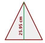 4) El perímetro de un triángulo equilátero mide 0.9 dm y la altura mide 25.95 cm. Calcula el área del triángulo. P = 0.9 dm = 90 cm l = 90 : 3 = 30 cm A = (30 25.95) : 2 = 389.
