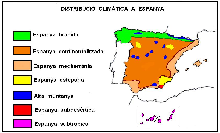 OCEÀNIC TIPUS DE CLIMA CANARI MEDITERRANI MARÍTIM CONTINENTALITZAT ESTEPARI 5 51 OCEÀNIC (I) Vessant cantàbric i Galícia.