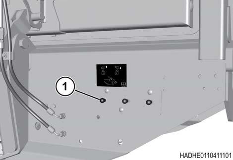 3. Funcionamiento Si está equipado con desplazamiento de la anudadora electrónica, las anudadoras y las agujas se traban con un interruptor (1).