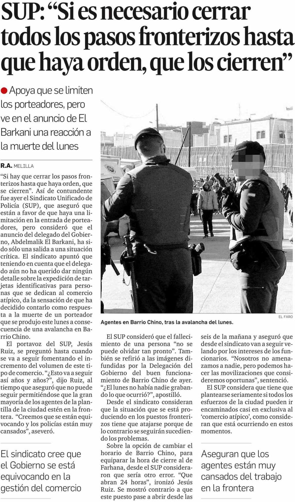 El Faro de Melilla Melilla Prensa: Tirada: Difusión: Diaria 847 Ejemplares 675 Ejemplares 24/01/18 Sección: LOCAL Valor: 1.