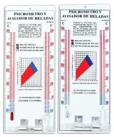 AVISADOR DE HELADAS Es un Psicrómetro de mercurio o alcohol.