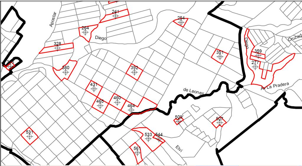 METODOLOGÍA DEL MUESTREO DDAS Nota: Vista parcial del mapa de Pereira por manzanas, los puntos rojos en cruz