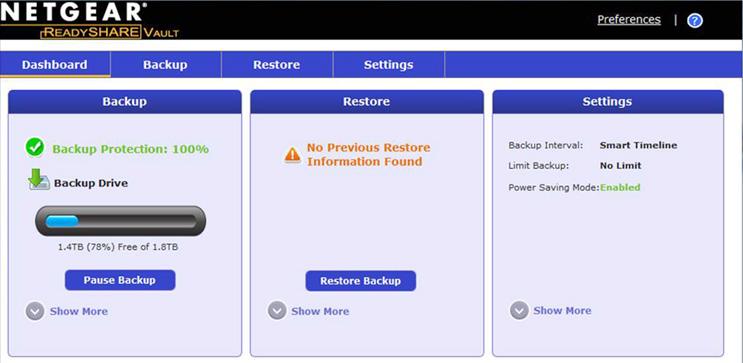 Aplicación de copia de seguridad ReadySHARE Vault El router incluye software de copia de seguridad gratuita para todos los equipos Windows de su casa.