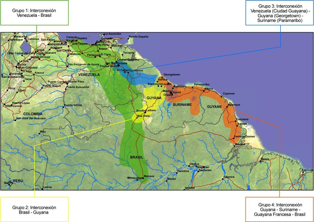 El Eje del Escudo Guayanés está conformado por 4 grupos de proyectos.