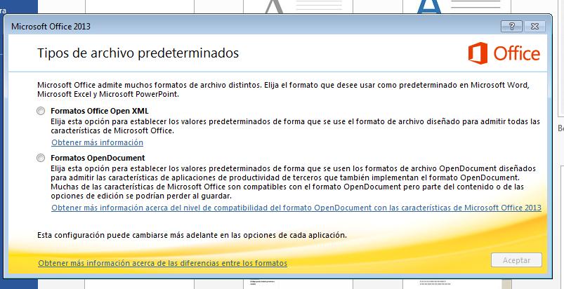 compatibilidad de todas las funciones de Microsoft Office, o puede elegir el formato Open Document, que