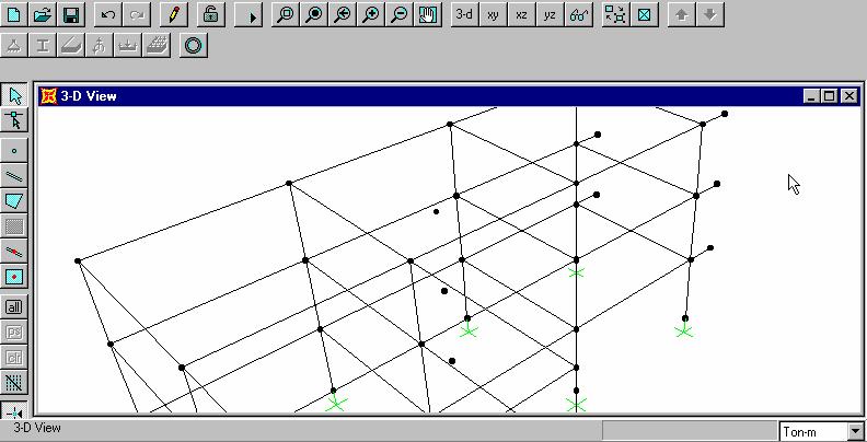 intersecciones y utilizando el comando Add Special Joint del menú Draw. Figura 14. Detalle de nodos centro de masas.