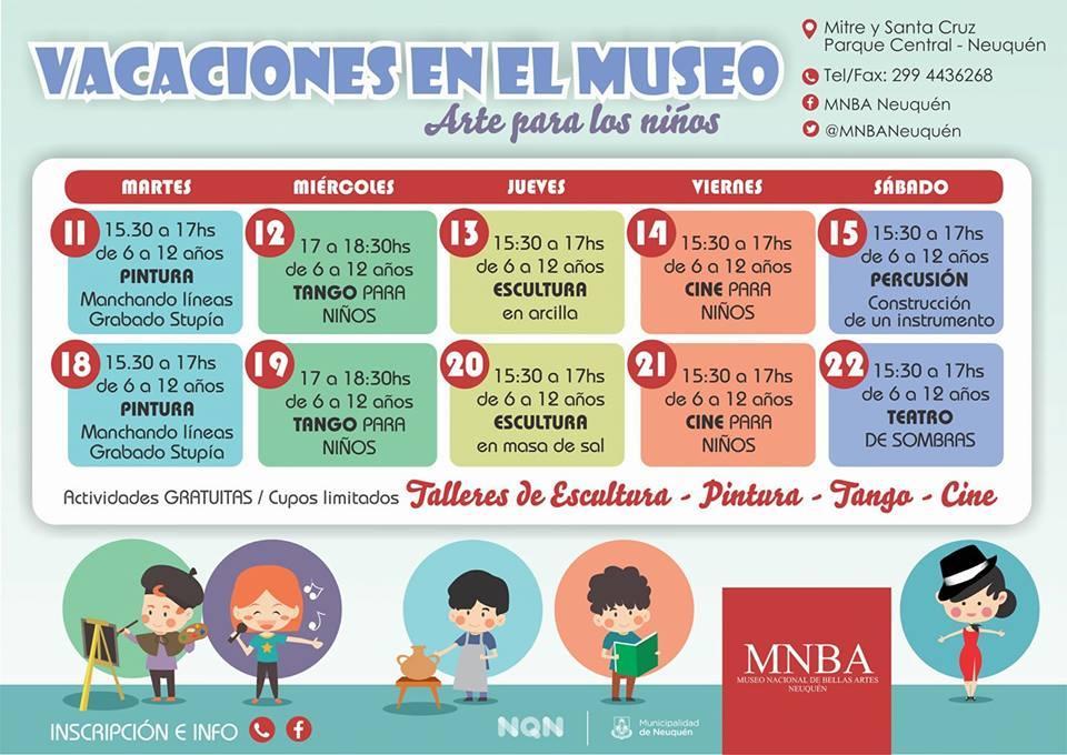 Vacaciones de invierno en el Museo Se acercan las vacaciones de invierno y el MNBA Neuquén te propone, diferentes actividades para niños.