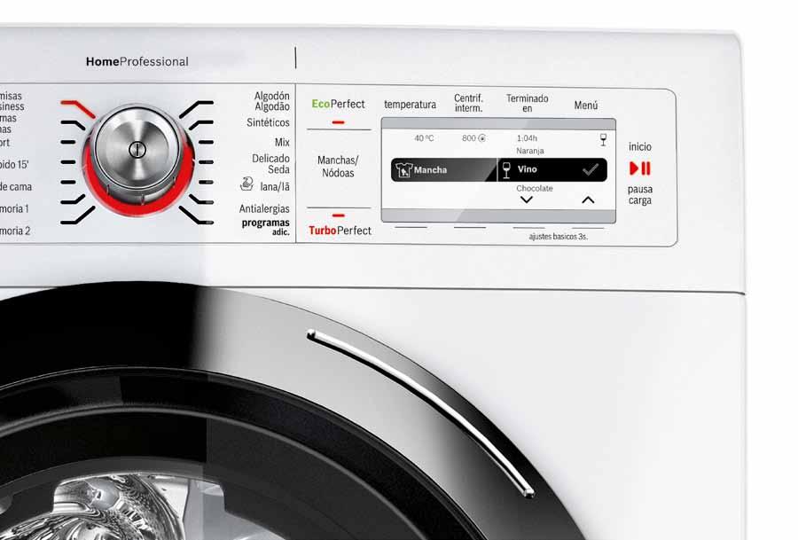 Lavado 77 Selector automático de manchas Las nuevas lavadoras Home Professional y la lavadora con tecnología i-dos incorporan un selector automático de manchas que elimina hasta 16 tipos de manchas