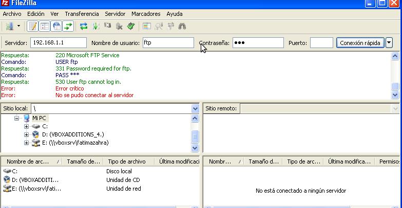 4) Entrega una captura de pantalla donde se vea el cliente FTP accediendo a a ftp.iesalbares.