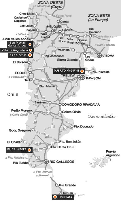 LOS ASENTAMIENTOS DE LA PATAGONIA La región patagónica tiene baja densidad de población y las mayores concentraciones se encuentran en las ciudades capitales y ciudades portuarias Se logra