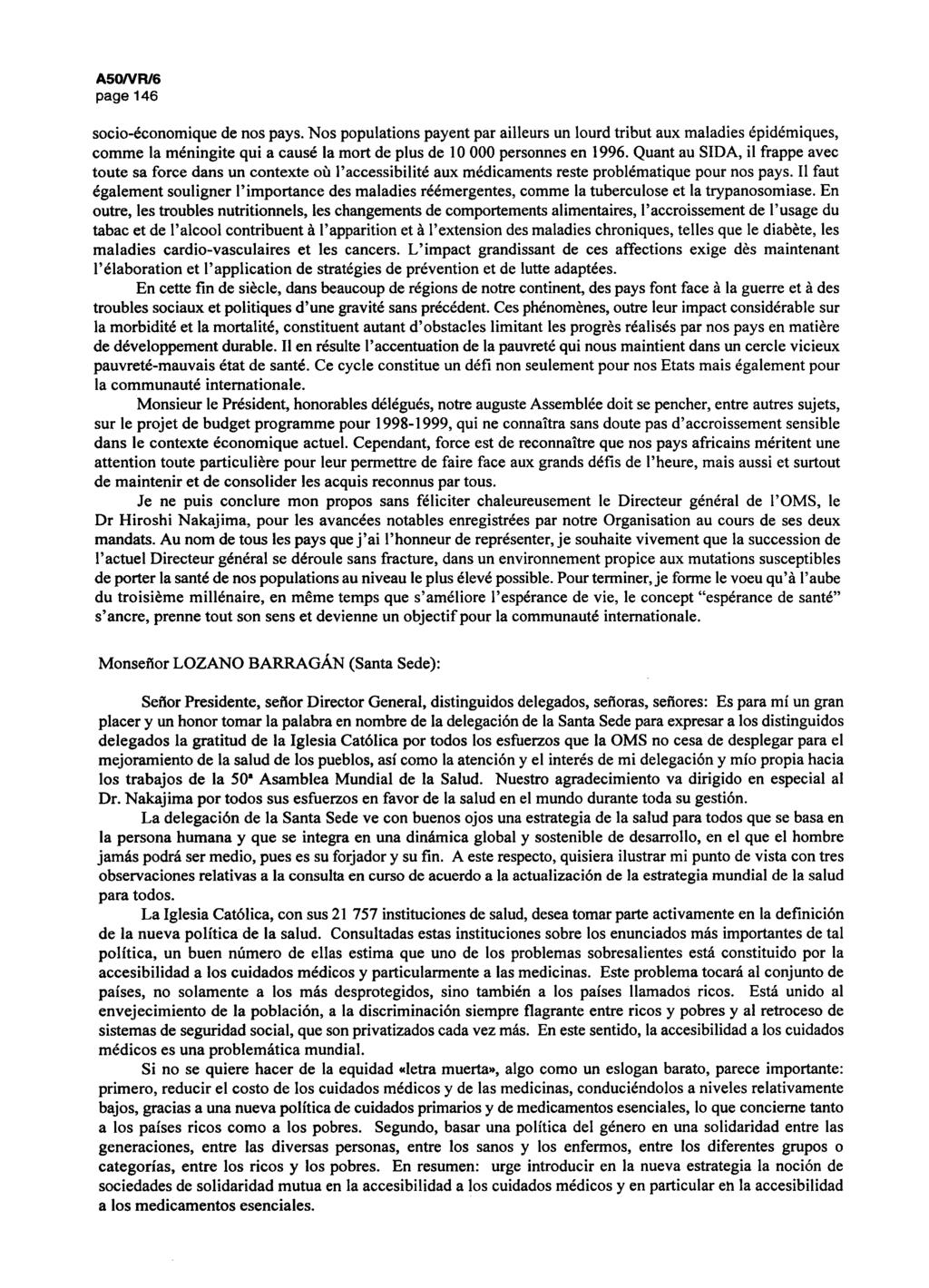 A50/VR/6 page 146 socio-économique de nos pays.