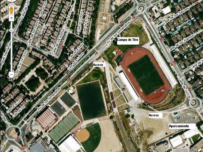 Situación del Campo: Polideportivo municipal Cerro del Telégrafo, Avda. de los Almendros, s/n de Rivas Vaciamadrid (acceso por autovía de Valencia salida Rivas Oeste).