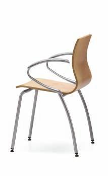The WEBWOOD armchair with curved elliptical arms is particularly elegant and