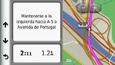 Visualización de la ruta completa en el mapa 1 Mientras navegas por una ruta en automóvil, selecciona la barra de navegación situada en la parte superior del mapa.