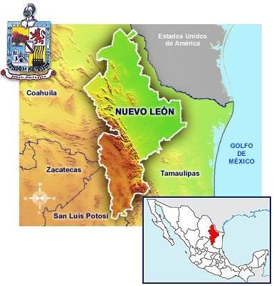 GEOGRAFÍA Y POBLACIÓN El Estado de Nuevo León cuenta con una superficie de 64,156 km2. Se localiza en el norte del país.