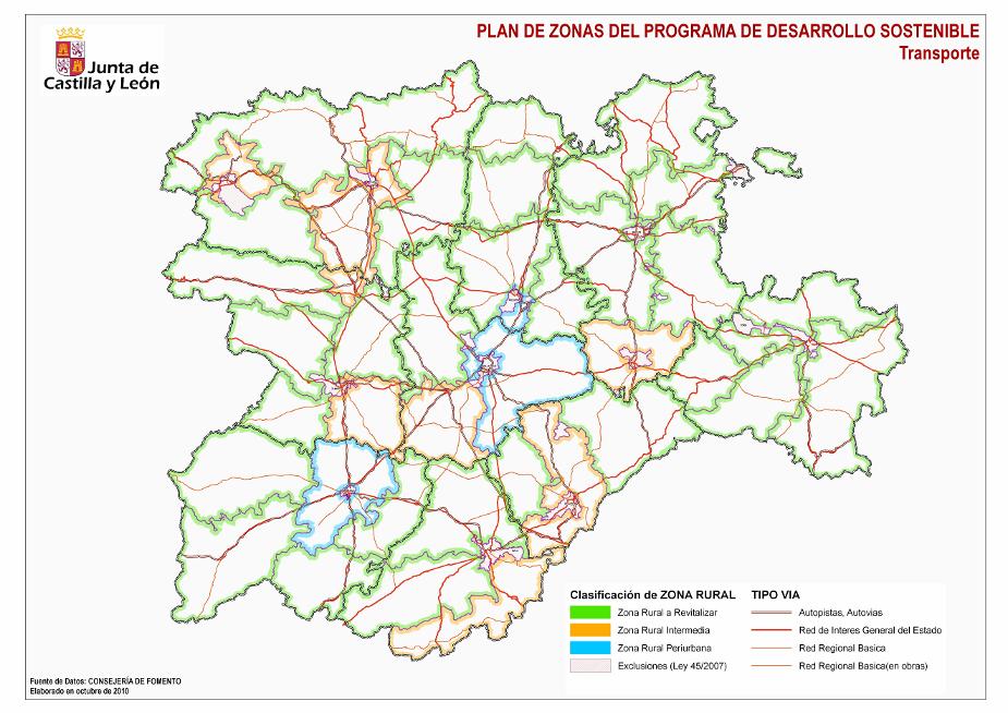La zona rural Segovia dispone de un entramado de carreteras repartidos, red de interés general del estado, red de la diputación, red regional básica, red regional complementaria y vías sin clasificar.