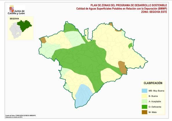 Todas las aguas de las cuencas de esta zona tienen una aptitud A1 o A2 para producción de agua potable, con las excepciones del Riaza en Aldealuengua de Santa María, con aptitud A3, al igual que la