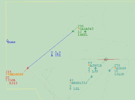 4.3. Comunicaciones y trazas radar 11:41:43.- Sector APN autoriza a la aeronave 2 a ILS de la RWY 09 de LEZL. 11:41:49.