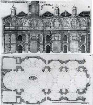 Guarino Guarini Santa María de la Divina Providencia 1656/9, Lisboa células espaciales