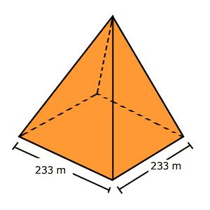 Ejercicio 10: Cuando se descubrió la pirámide Keops de Egipto, fácilmente pudieron medir cuánto medía cada
