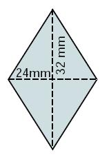 lado de un rombo cuyas diagonales miden 32 mm y 24 mm.