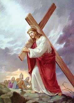 Cuarto Misterio Doloroso Jesús camino al Calvario con la Cruz a cuestas Jesús, Mi Amado ya te encuentras todo enllagado, Tu Santo Rostro