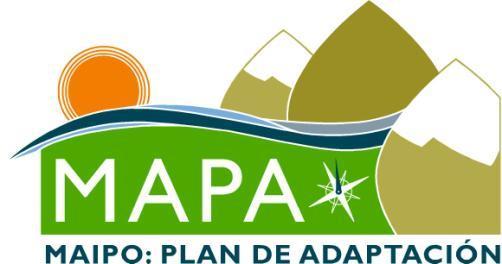 Proyecto MAPA Cuenca del rio Maipo Vulnerabilidad y adaptación a la variabilidad y al cambio climático en la Cuenca del Rio Maipo Objetivo principal del proyecto Articular el desarrollo de