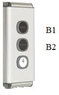 Si se mantiene oprimido B1 y se oprime el segundo botón, B2, entonces arranca el motor, permaneciendo encendido el indicador.