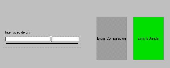FIGURA 14.- Estímulo estándar y estímulo de comparación. Dispositivo de ajuste mediante arrastre de la barra de Windows.