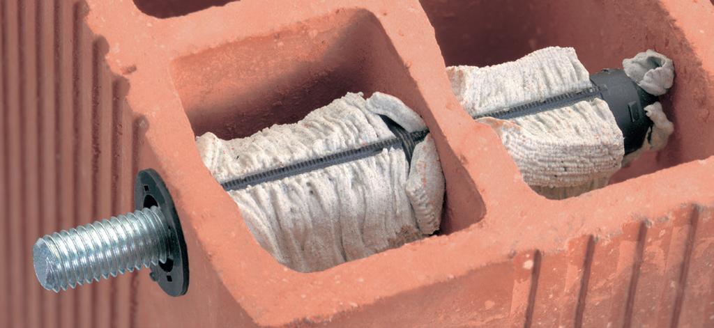 Sistemas de anclaje Tamiz para anclaje en materiales base huecos Concreto aligerado Mampostería hueca Drywall Apto para