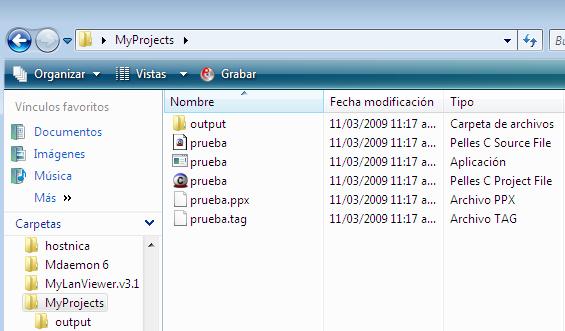 4- Enlazado y generación del programa ejecutable Simplemente ahora compilado y sin error alguno le damos clic en el botón ventana el ejecutable del programa.