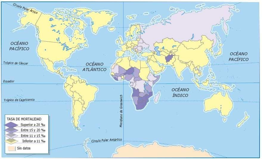 Mapa de la mortalidad en el mundo Nº de
