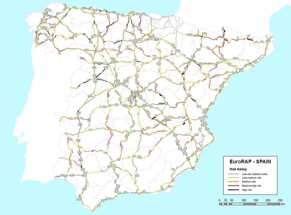 Mapa de riesgo en España