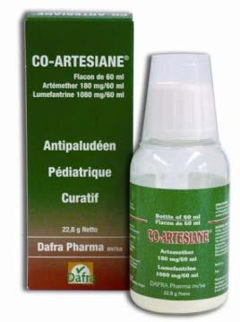 Lumefantrine 2160 mg Información: Co-Artesiane es un tratamiento a base de artemisinina, que contiene artemeter y lumefantrina.