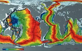 La tectónica de placas Estudio del fondo oceánico: Las edades de las rocas del fondo oceánico presentan simetría.