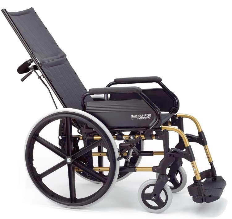 Acero Modelos con respaldo reclinable Breezy 121 Con respaldo reclinable y rueda trasera de 600 mm Modelo con anatómicos y