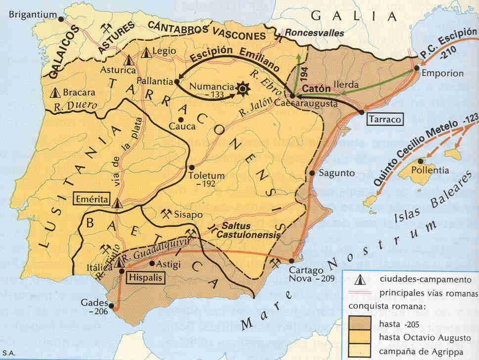 Tipus d Activitat: Comentari de Mapa Històric. Curs: 1º ESO. Continguts Currículum: La Hispania Romana, LA CONQUESTA DE HISPANIA. INTRODUCCIÓ.