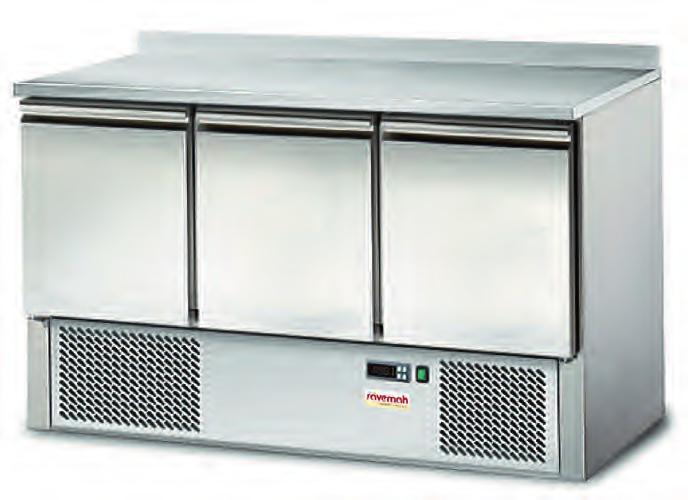 Temperatura de trabajo +/+8ºC a 3ºC. Refrigerante R-134a. Puerta con cierre automático y guarnición magnética. Espesor del aislamiento 60 mm. libre de CFC s.