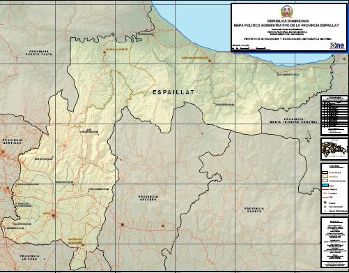 Espaillat Características Geográficas Según el Censo de Población y Vivienda del año 2002 la provincia de Espaillat contaba entonces con un total de 225,091 habitantes.