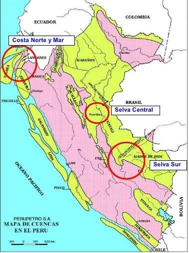 Áreas con producción de gas natural en Perú Noroeste 4.14% Aguaytia 1.13% Camisea 94.