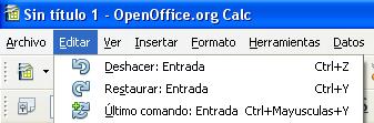Debe saber que OpenOffice guarda en memoria las últimas 100 acciones, por lo que solo podremos deshacer dichas acciones.