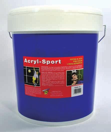 ACRYL SPORT Pintura diseñada especialmente para pintar pistas deportivas, tanto interiores como exteriores.